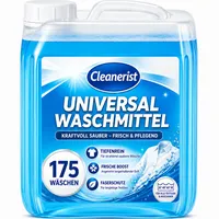 Cleanerist® Universal Waschmittel flüssig für 175 Wäschen - 5l Flüssigwaschmittel Konzentrat für bunte, helle & dunkle Wäsche - XXL Vollwaschmittel mit Frischeduft für 20-95°C – statt Pods, Pulver
