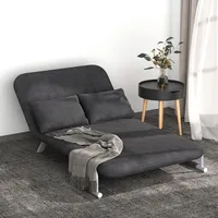 HOMCOM Doppelsofa mit Armlehne Schlafsessel Gästebett Klappbett Chaiselongue