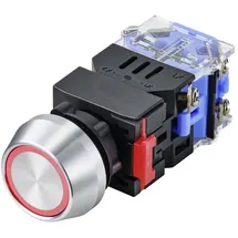 TRU Components TC-9428132 LAS0-L-11EB/R/12V Drucktaster 250 V 5 A 1 x Aus/(Ein) tastend Rot IP40 1 St.