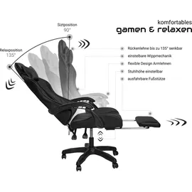 Trisens Gaming-Stuhl Kunststoff Schwarz