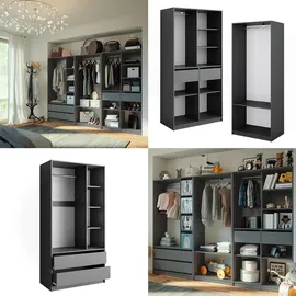 Vicco Kleiderschrank Elmo 100 x 200 x 50 cm Anthrazit