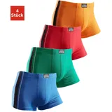 Authentic Underwear Boxer »Boxershorts für Herren«, (Packung, 4 St.), mit kontrastfarbigen Streifen seitlich AUTHENTIC UNDERWEAR rot, orange, grün, blau