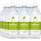 12 x 1L Brenngel für Gel Kamine & Gel Feuerstellen - Hergestellt aus Premium Bio-Ethanol 96,6% Vol. - 12 Liter in 1L Flaschen zum handlichen & sicheren Gebrauch - Made in Germany!!!