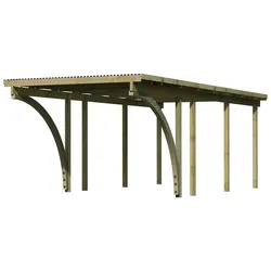 Karibu Carport Einzelcarport Eco 2 268 x 576 cm inkl. 2 Rundbögen (Holzcarport)