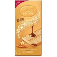 Lindt Tafel LINDOR Golden Caramel Schokolade Weiss Haselnuss 100g