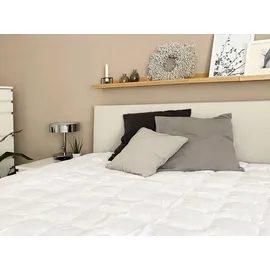 ZOLLNER Sommer Bettdecke, leichte Steppbett, 220x240 cm, weiß - Weiß