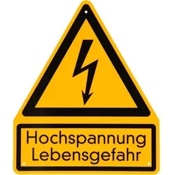 Warnschild "Hochspannung, Lebensgefahr"