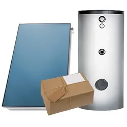 Solaranlage Paket Warmwasser Flachkollektor FK200-2 4,68m2 Wärmepumpe 300l