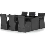 vidaXL Garten-Essgruppe 7-tlg. schwarz