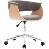 vidaXL Drehbarer Bürostuhl Bugholz Taupe