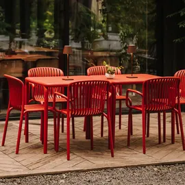 konsimo® Gartenstuhl 57,5 x 53 x 82,5 cm rot 4 St.