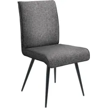 K+W Komfort & Wohnen 4-Fußstuhl K+W KOMFORT & WOHNEN "Giacomo I", grau (schwarzgrau, schwarz), B:48cm H:91cm T:60cm, Stühle, 4- Fußstuhl mit umlaufenden 4mm Keder am Rücken und Sitz, Metallfüße