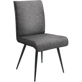 K+W Komfort & Wohnen 4-Fußstuhl K+W KOMFORT & WOHNEN "Giacomo I", grau (schwarzgrau, schwarz), B:48cm H:91cm T:60cm, Stühle, 4- Fußstuhl mit umlaufenden 4mm Keder am Rücken und Sitz, Metallfüße