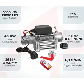 Rotfuchs Seilwinde Stahl 5909 kg silber