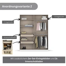 Rauch Drehtürenschrank RAUCH "Kleiderschrank Schrank Garderobe KOLUNA mit hochwertiger Glasfront", grau (graumetallic, glas basalt), B:181cm H:229cm T:54cm, Holzwerkstoff, Schränke, Drehtürenschrank, inkl.