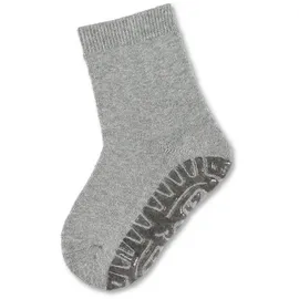 Sterntaler Fli Fli SOFT uni - Unisex Fliesen Flitzer einfarbig - warme Stoppersocken Baby mit Innenfrottee - elastische Baby und Kinder Strümpfe mit Anti-Rutsch-Sohle, silber melange, Größe 20 - 20