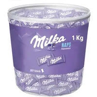 Milka Naps Alpenmilch – Mini-Schokoladentäfelchen aus zarter Alpenmilch-Schokolade – 1 x 1 kg