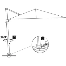 vidaXL Ampelschirm mit Aluminium-Mast 400 x 300 cm Sandweiß