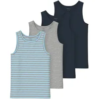 NAME IT 4er-Pack Unterhemden, blau | grau | mehrfarbig,