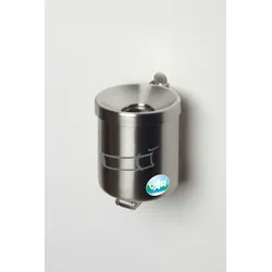 PROREGAL Robuster Ascher zur Wandmontage | 0,6 Liter, HxBxT 10x9x9cm | Edelstahl | Ascher Aschenbecher
