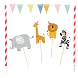 Boland 50216 - Kuchen Dekoration Safari, Tiere, Torte, Geschenk, Geburtstag, Kindertag, Elefant, Zebra, Giraffe, Löwe