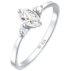 Elli Zirkonia Oval Verlobung 925 Silber Ringe   Damen 