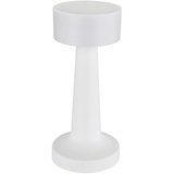 GLOBO Tischleuchte Schreibtischlampe Tischlampe Leseleuchte Wohnzimmerlampe, Kunststoff weiß, Akku USB dimmbar cct, 1x LED 1W 55Lm