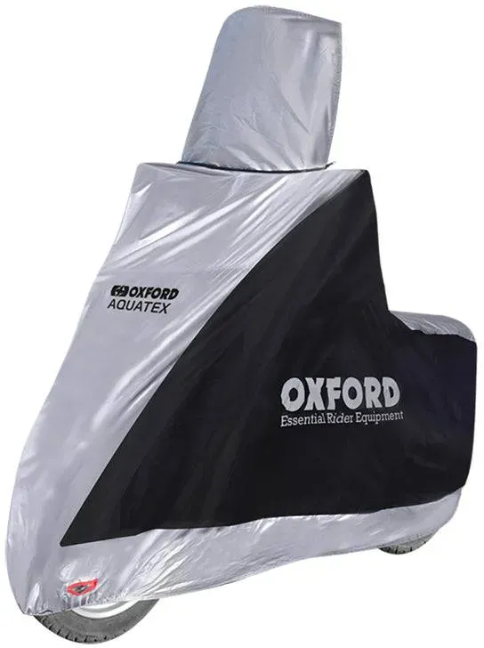 OXFORD Indoor / Outdoor Abdeckplane Aquatex Schwarz/Silber - Scooter - mit Windscreen - S