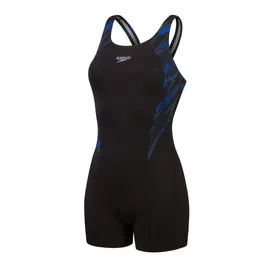 Speedo Hyperboom Splice Badeanzug für Damen, Schwarz/Blau, 38