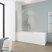 Schulte Badewannenaufsatz Komfort 3-tlg. Alu-Natur 140x125cm