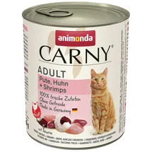 Animonda Carny Adult 800g Dose Katzennassfutter Sparpaket 12 x 800 Gramm Pute, Huhn + Shrimps