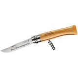 Opinel OPINEL-Messer, Größe 10, Buchenholz, mit Korkenzieher (mit Namensgravur, One Size)
