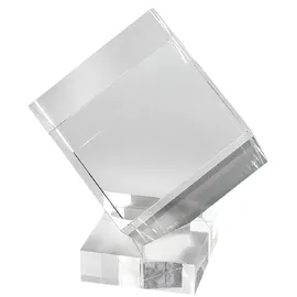 Casa Padrino Luxus Deko Acryl Würfel mit Halterung 30 x 30 x H. 30 cm - Schreibtisch Deko - Büro Deko - Wohnzimmer Deko - Luxus Qualität