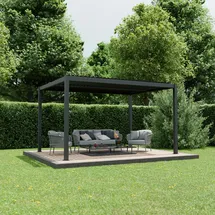 Ximax Pergola Shade freistehend 3x4 m ohne Farbbeleuchtung Dunkelgrau Manuell