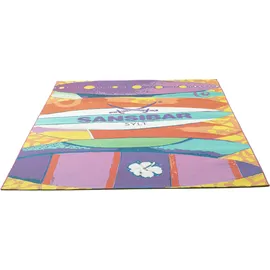 Sansibar Teppich SANSIBAR "Rantum Beach SA-020", bunt, B:130cm H:5mm L:190cm, Polypropylen, Teppiche, Teppich, Flachgewebe, modernes Design, Surfboards, In- und Outdoor geeignet