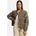 Damen Bomberjacke leichte Übergangsjacke Ärmelraffung Stone Brown Gr L L
