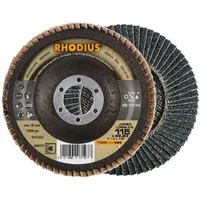 RHODIUS TOPline JUMBO LONGLIFE EXTENDED Fächerschleifscheibe 115 x 22,23