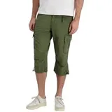 Timezone Herren 3/4 Cargo Hose LOOSE MILESTZ SHORT Mid Waist Loose Fit Loose Fit T2 40006.1212-32-04117 Grau Grün W 33