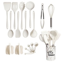 18 Stück Küchenhelfer Set,Silikon Küchenhelfer Set,Kochutensilien Kochbesteck Set mit Non-stick Heat-Resistant Silicone Kitchen Utensils. (weiß)