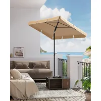 Songmics Sonnenschirm 200 x 125 cm Taupe