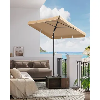 Songmics Sonnenschirm 200 x 125 cm Taupe