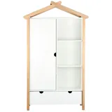 Dynamic24 Kleiderschrank Hausform weiß