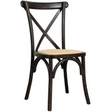Stuhl Thonet Aus Massivholz Und Sitzend IN Rattan Fertig Schwarz Stapelbar Maße