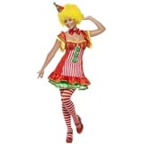 Smiffys Clown-Kostüm Tanzclown Kostüm für Damen - Kostüm für Fasching, Clownskostüm für Revue und Karneval rot M