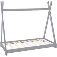 ML-Design Kinderbett Tipi 80 x 160 cm Kiefer grau