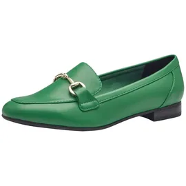 Marco Tozzi Damen Loafer mit Absatz Elegant Vegan, Metallisch (Grün), 40 EU