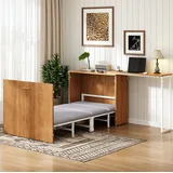 Bett Klappbett Schreibtisch 90x200 Holzfarbe Okmyhome
