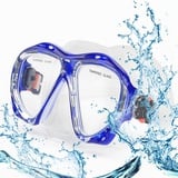 Taucherbrille für Erwachsene mit Anti-Nebel Schnorchelmaske, Schwimmmaske gehärtetem Glas und Nasenabdeckung zum Schnorcheln und Schwimmen (Hellblau)