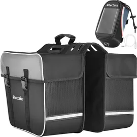 Tectake Georg Fahrradtasche schwarz/rot