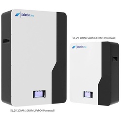 Powerwall 5kWh 100Ah 51,2V LiFePO4 Lithium-Eisenphosphat-Stromspeicher - Haustechnik Wandmontage Powerwall 5Kw